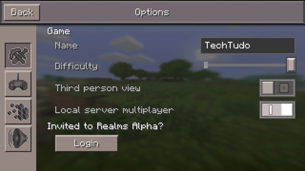 Menu multiplayer do Minecraft PE